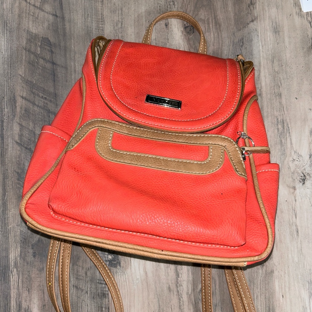 Orange MultiSac mini backpack purse